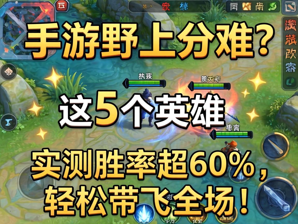 手游打野上分难？这5个英雄实测胜率超60%，轻松带飞全场！