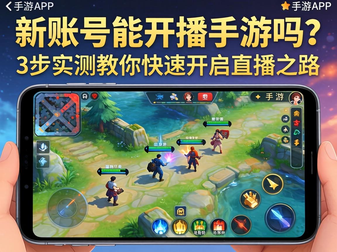 新账号能开播手游吗？3步实测教你快速开启直播之路