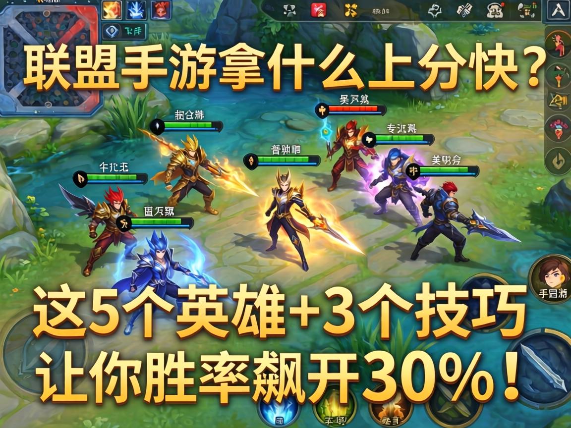 联盟手游拿什么上分快？这5个英雄+3个技巧让你胜率飙升30%！