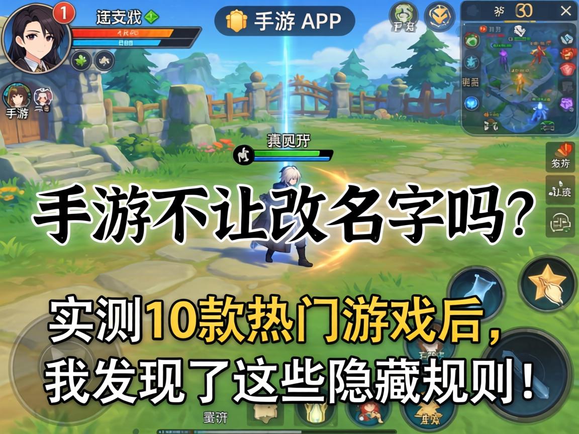 手游不让改名字吗？实测10款热门游戏后，我发现了这些隐藏规则