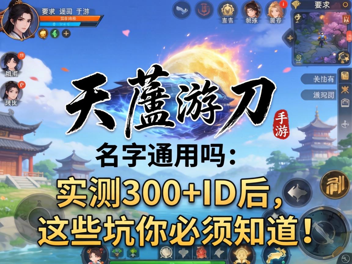 天刀手游名字通用吗？实测300+ID后，这些坑你必须知道！