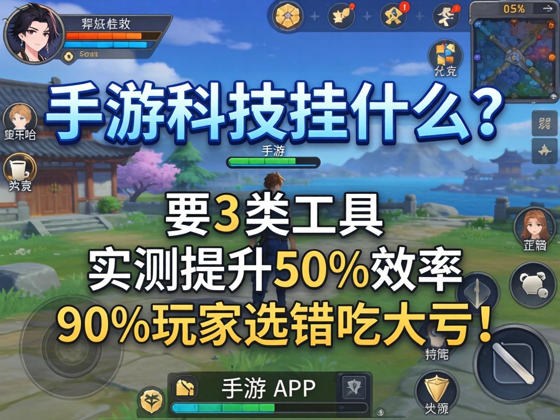 手游科技要挂什么？这3类工具实测提升50%效率，90%玩家选错吃大亏！