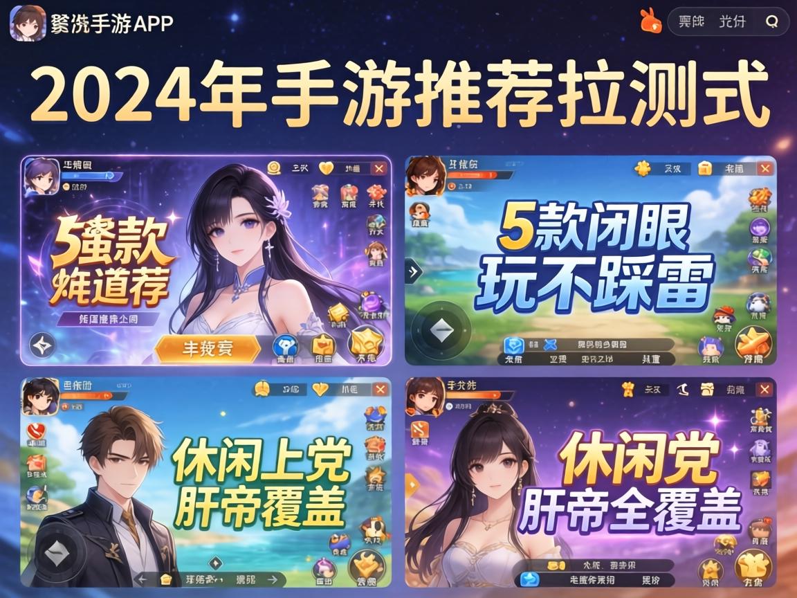 2024年手游推荐实测，这5款闭眼玩不踩雷，从休闲党到肝帝全覆盖