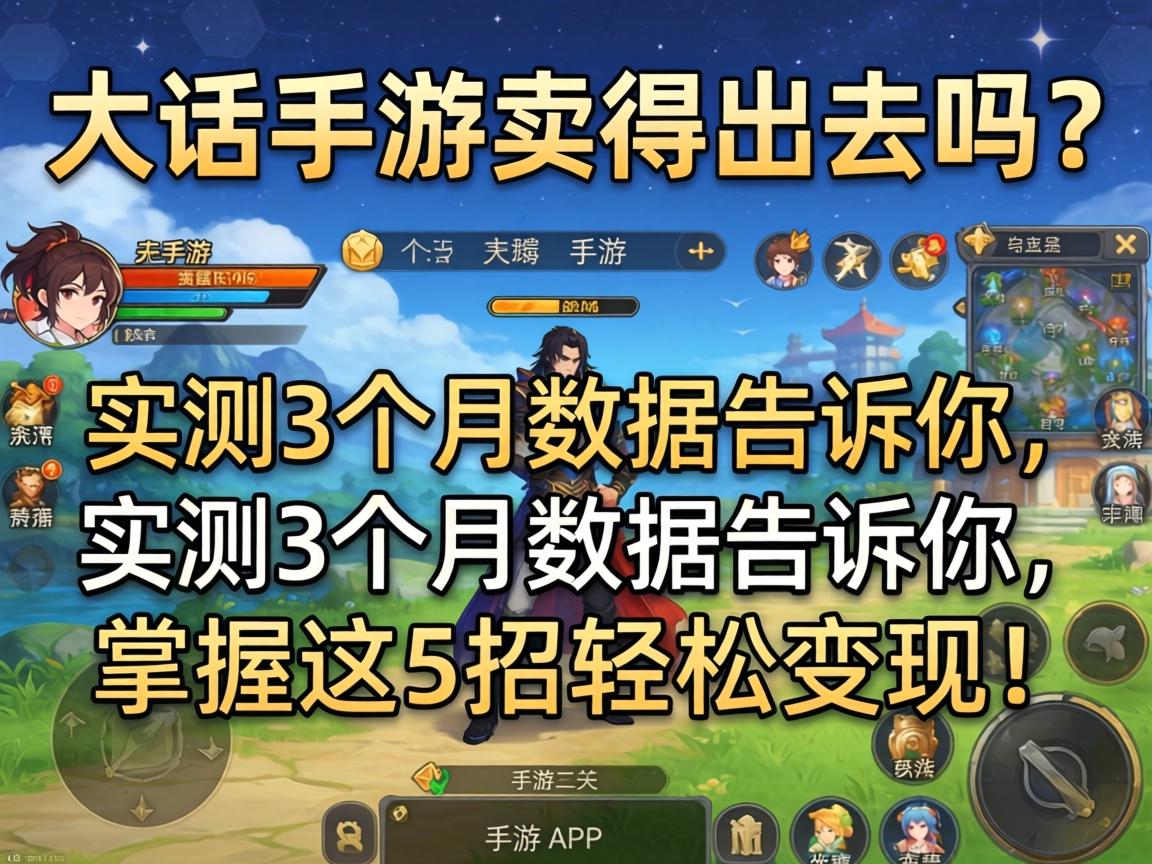 大话手游卖得出去吗？实测3个月数据告诉你，掌握这5招轻松变现！
