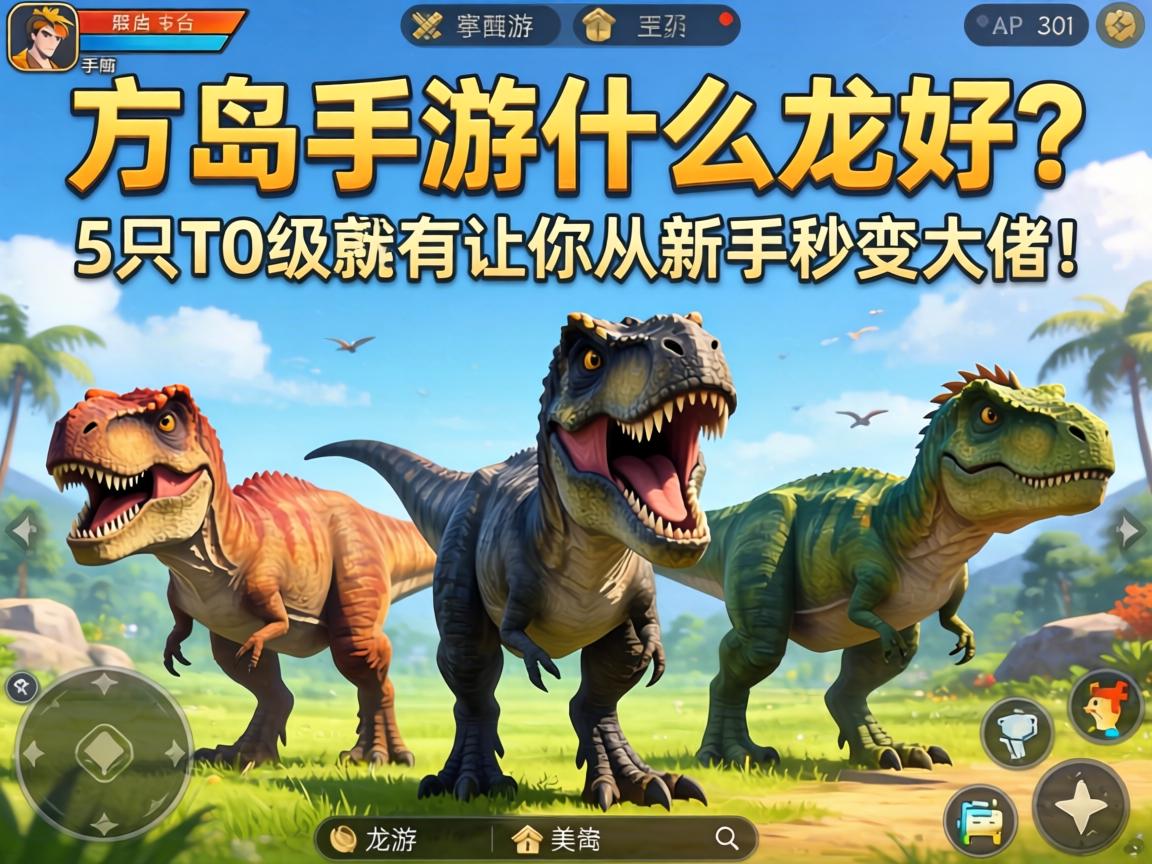 方舟手游什么龙好？这5只T0级恐龙让你从新手秒变大佬！