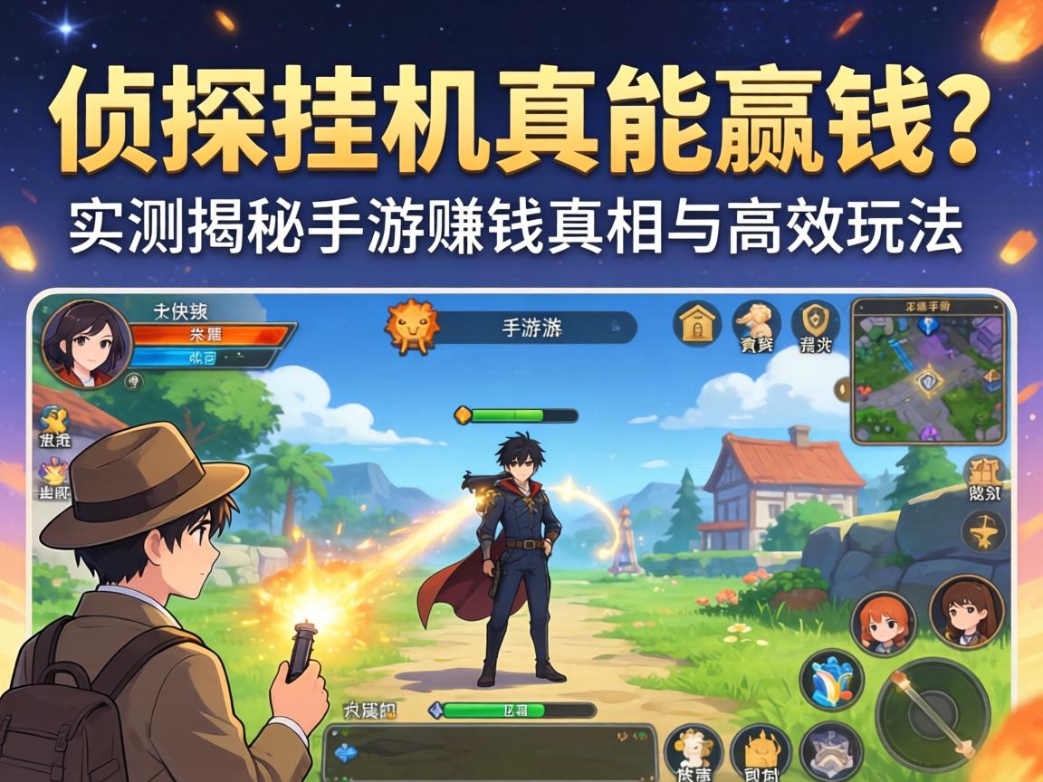 侦探挂机真能赢钱？实测揭秘手游赚钱真相与高效玩法