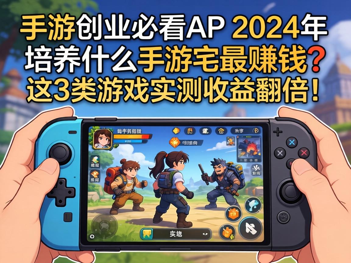 手游创业必看，2024年培养什么手游最赚钱？这3类游戏实测收益翻倍！