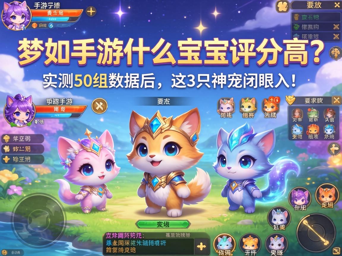 梦幻手游什么宝宝评分高？实测50组数据后，这3只神宠闭眼入！
