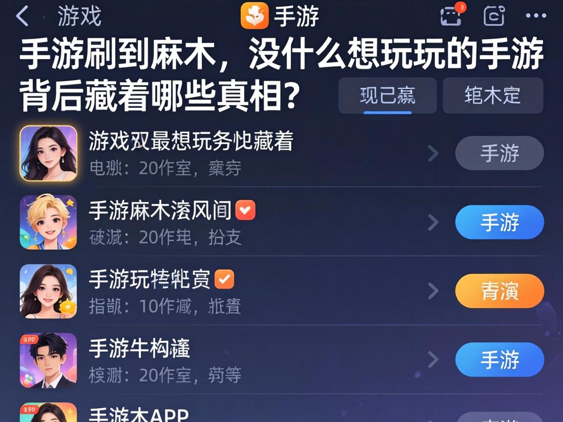 没什么想玩的手游背后藏着哪些真相