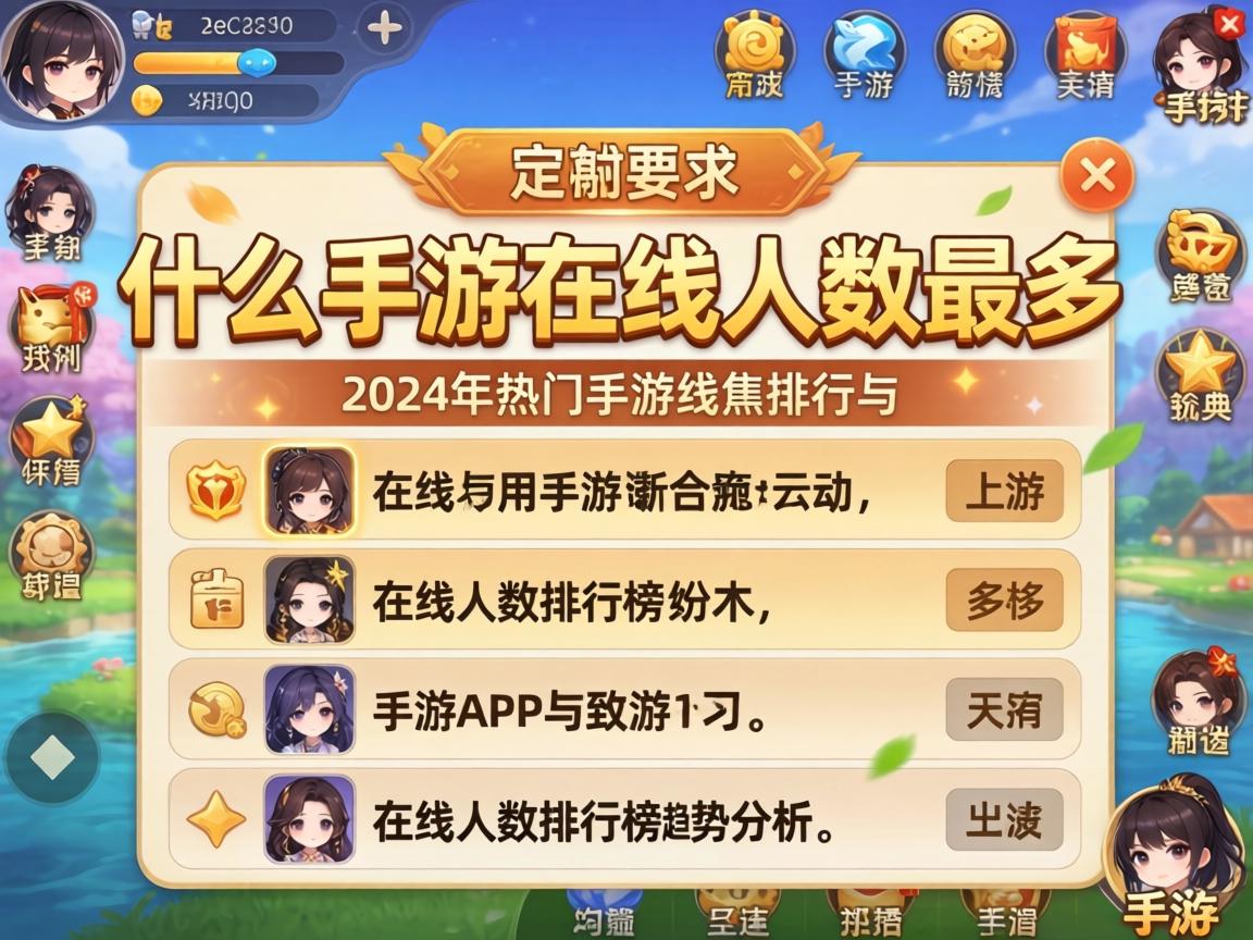 2024年热门手游在线人数排行榜与趋势分析