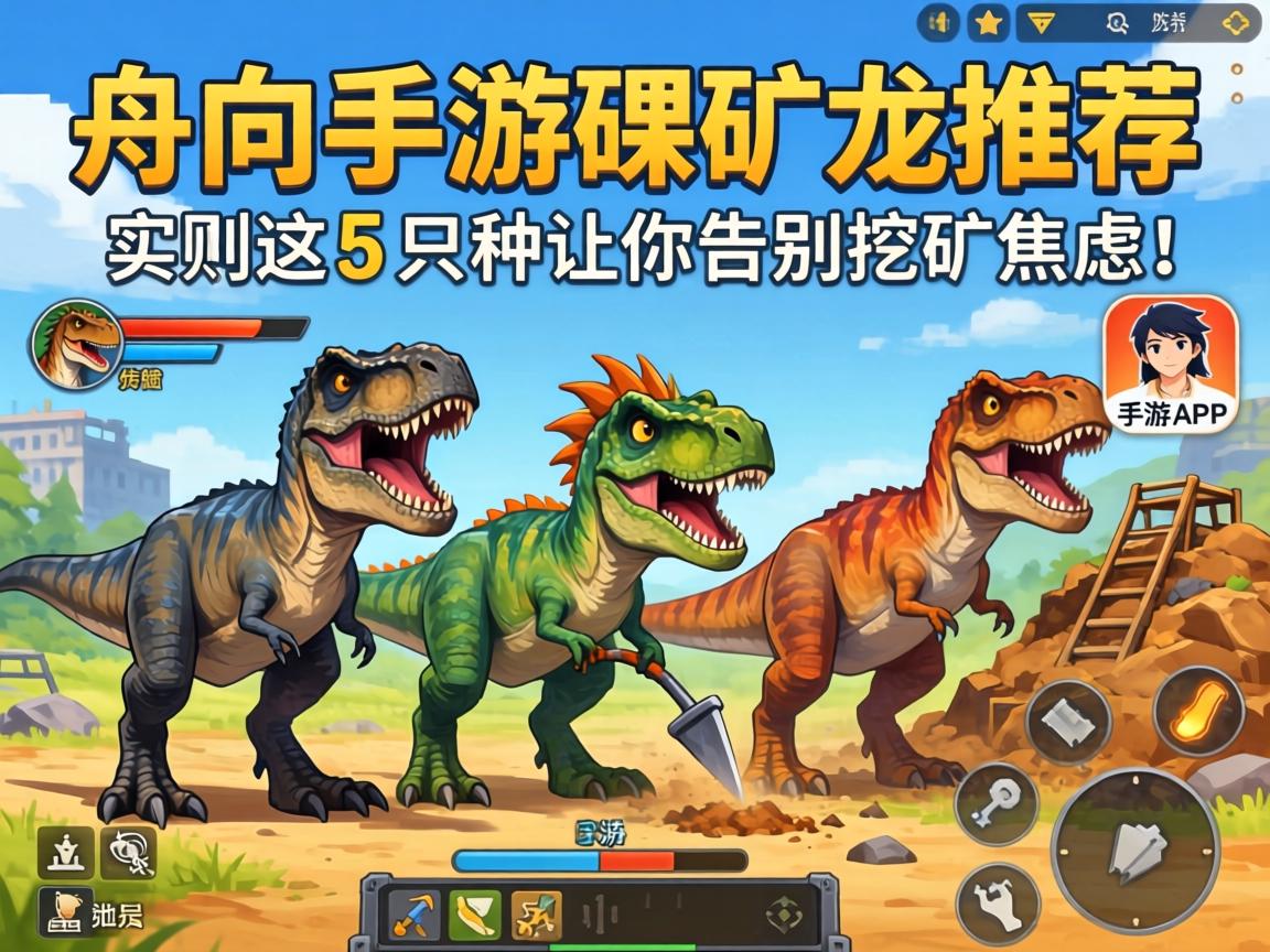 方舟手游采矿龙推荐，实测这5只恐龙让你告别挖矿焦虑！