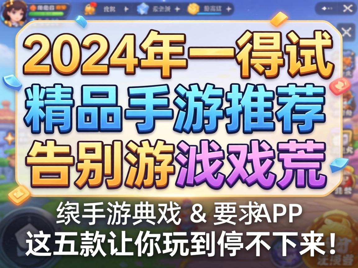 2024年值得一试的精品手游推荐