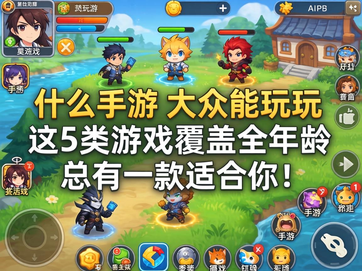什么手游是大众能玩的?这5类游戏覆盖全年龄段,总有一款适合你! 这5类游戏覆盖全年龄段
