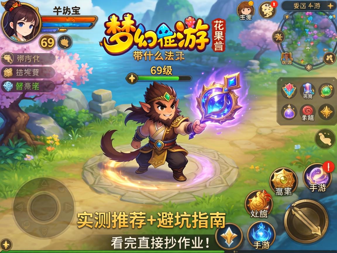 手游梦幻西游69级花果山带什么法宝
