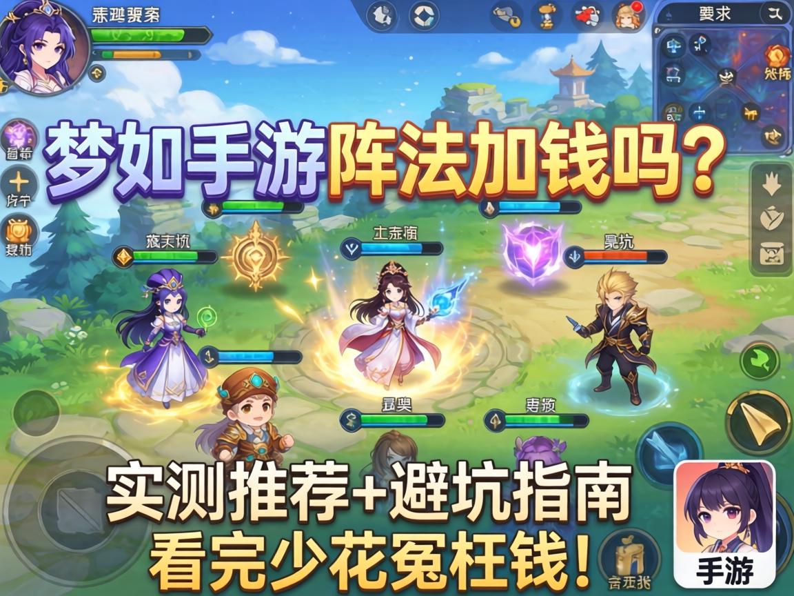 梦幻手游阵法加钱吗