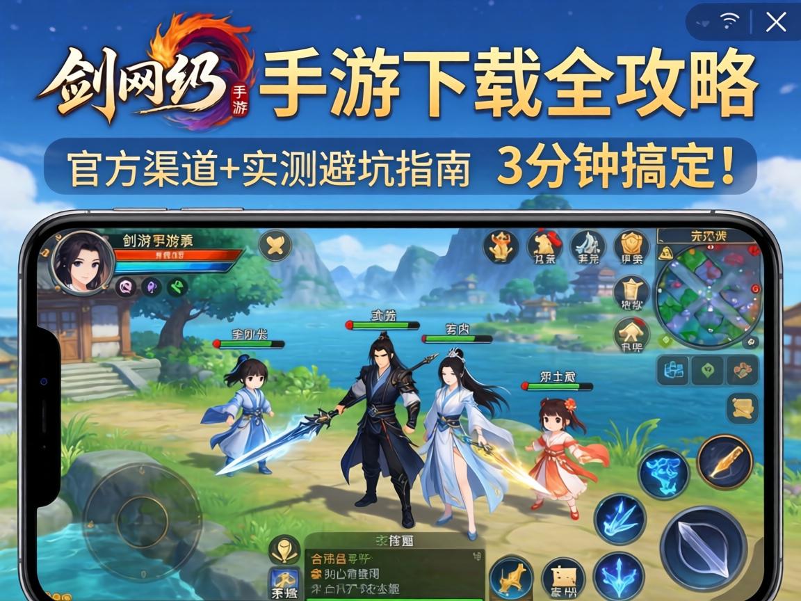 剑网三手游下载全攻略,官方渠道+实测避坑指南,3分钟搞定! 剑网三手游下载全攻略